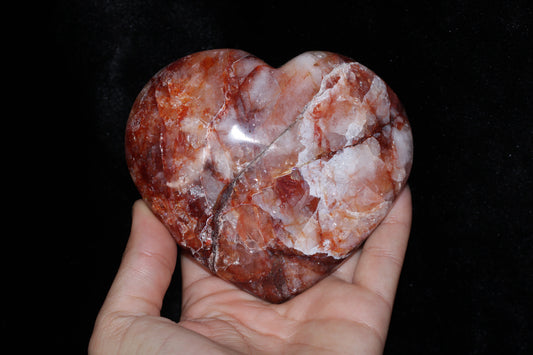 Large Fire Quartz Heart