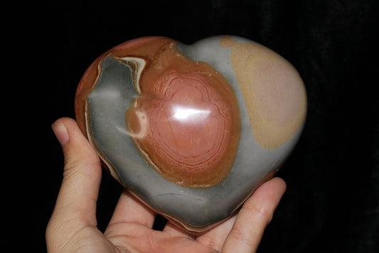 Large Chunky Polychrome Jasper Heart
