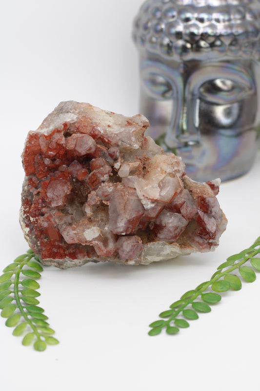 Orange River Red Hematite Inclueded Quartz Cluster from Africa