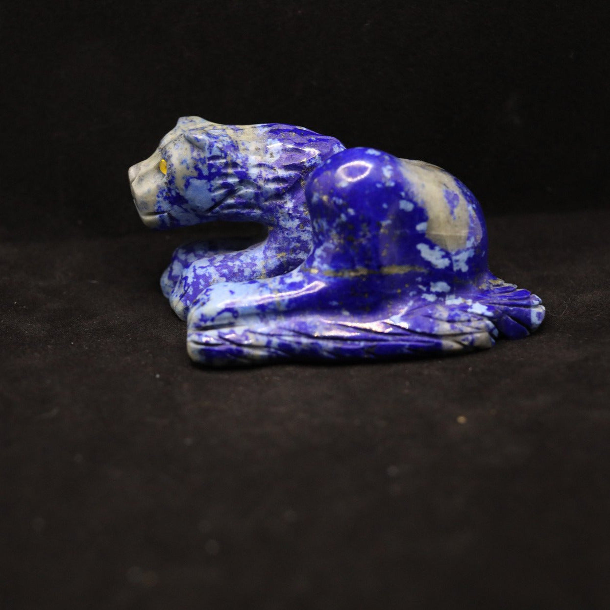 Lapis Lazuli Panther Carving