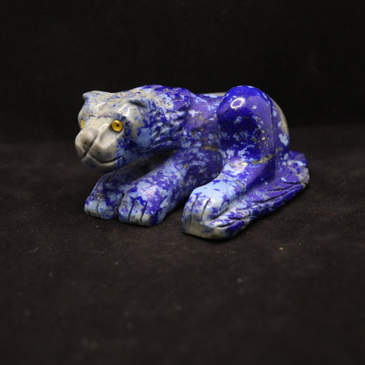 Lapis Lazuli Panther Carving